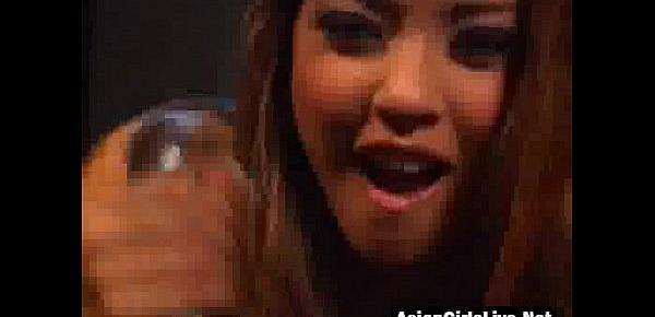  pretty asian slut drink tasty sperm